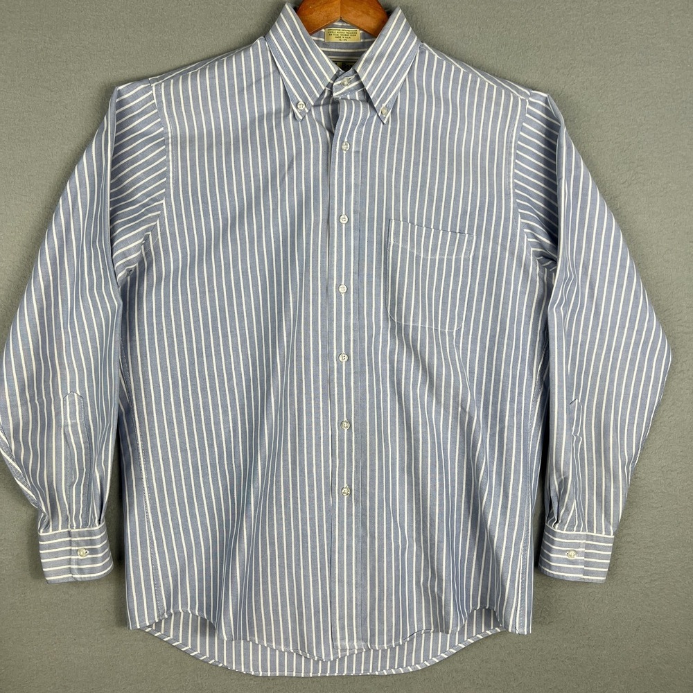 VTG LL Bean Striped Oxford Shirt Mens Size 16-35 Ivy Preppy Freeport Maine USA